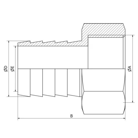 Adaptateur Hexagonal Femelle Cannel Filetage Gaz L En