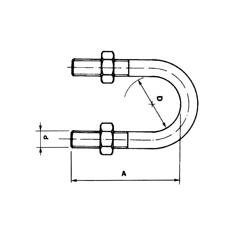 ISO threaded stirrup - stainless steel 304 - pipe support - SOFRA INOX