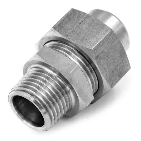 Union fitting 3 pieces - BW Male - Conical sealing- Hexagonal nut - NPT ...