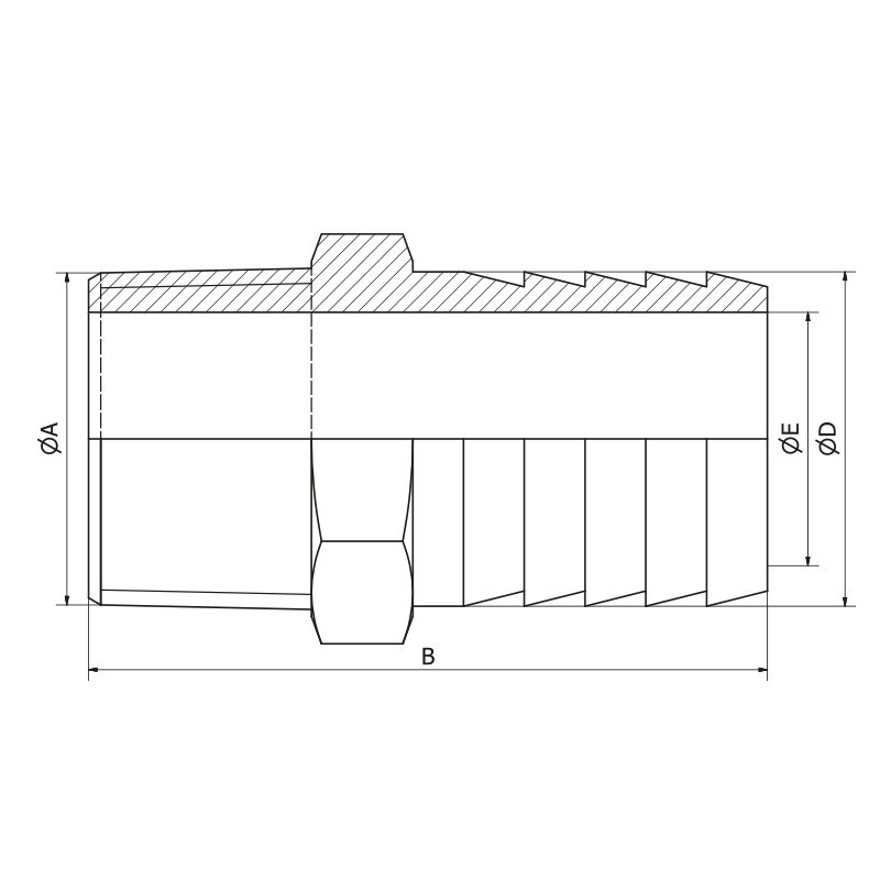 Bouchon hexagonal femelle - filetage gaz - inox 316L - EN 10272 - SOFRA-INOX